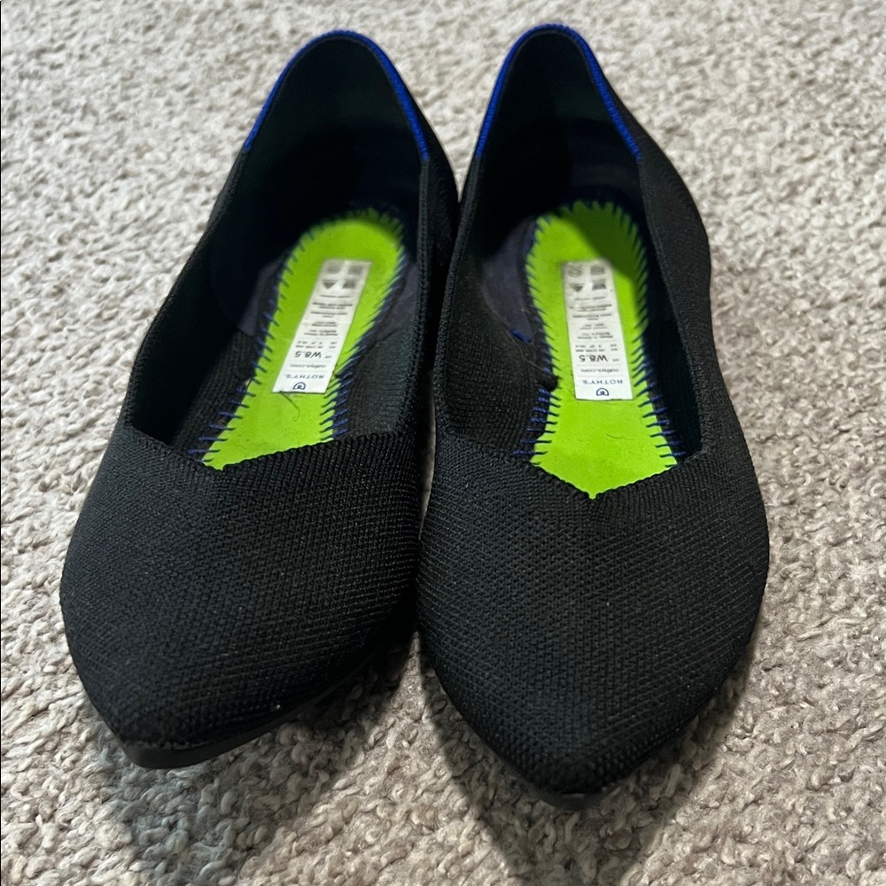 Rothy's the Point Black and Blue Women's Flats Pointed